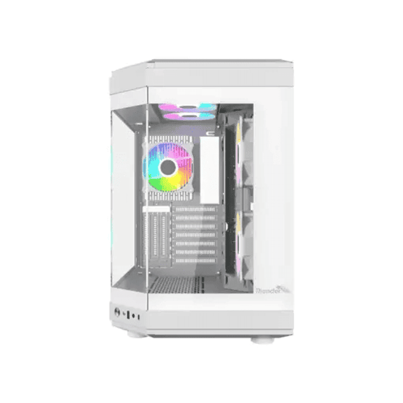 Thunder Carbon TGC-639 ATX Tempered Glass Gaming Case – White/Black - Image 2