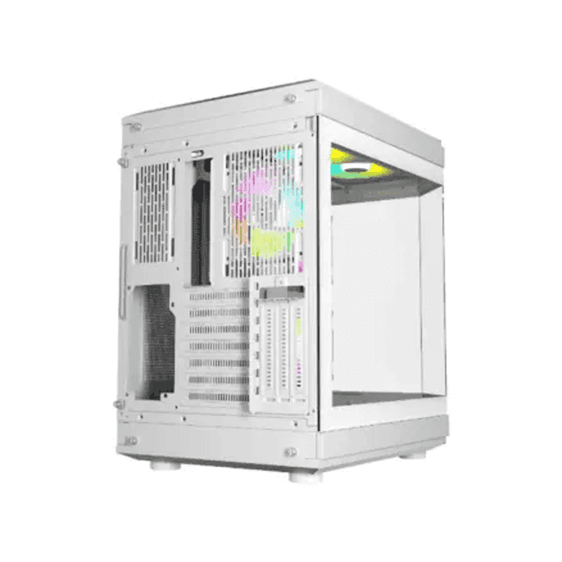 Thunder Carbon TGC-639 ATX Tempered Glass Gaming Case – White/Black - Image 3