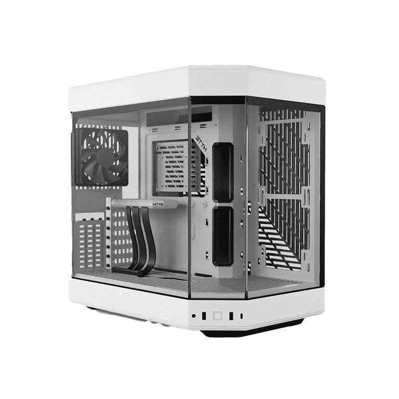 HYTE Y60 Snow White Panoramic Dual‑Chamber ATX Mid‑Tower Case with PCIe 4.0 Riser