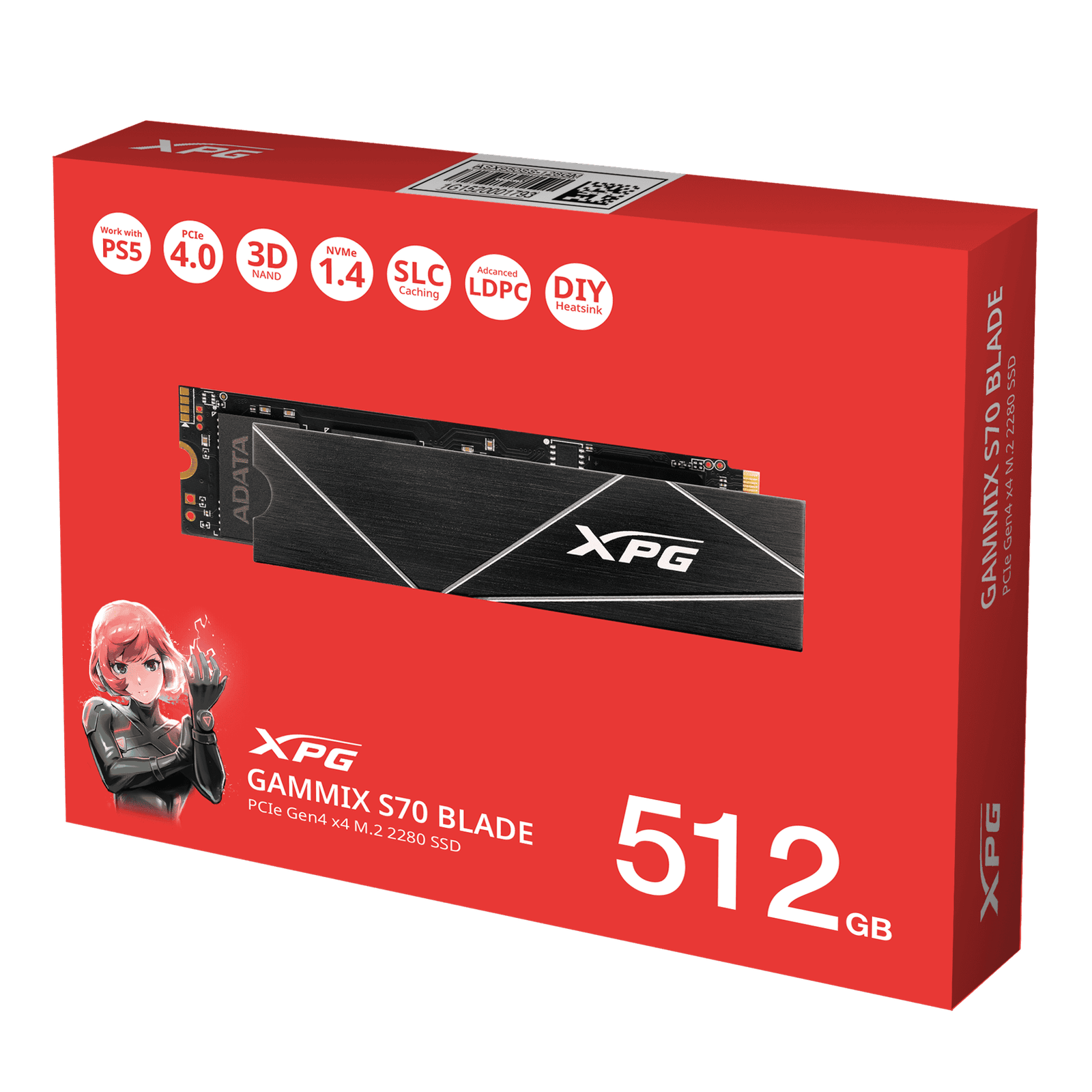 XPG GAMMIX S70 BLADE 512GB PCIe 4.0 M.2 NVMe SSD