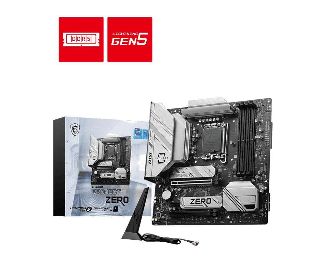 MSI B760M PROJECT ZERO DDR5 Motherboard - Image 4