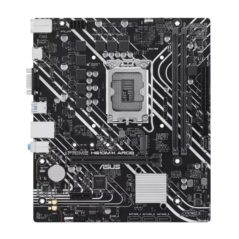 Asus Prime H610M-K ARGB DDR5 mATX Motherboard – LGA 1700 Socket, PCIe 4.0, Aura Sync