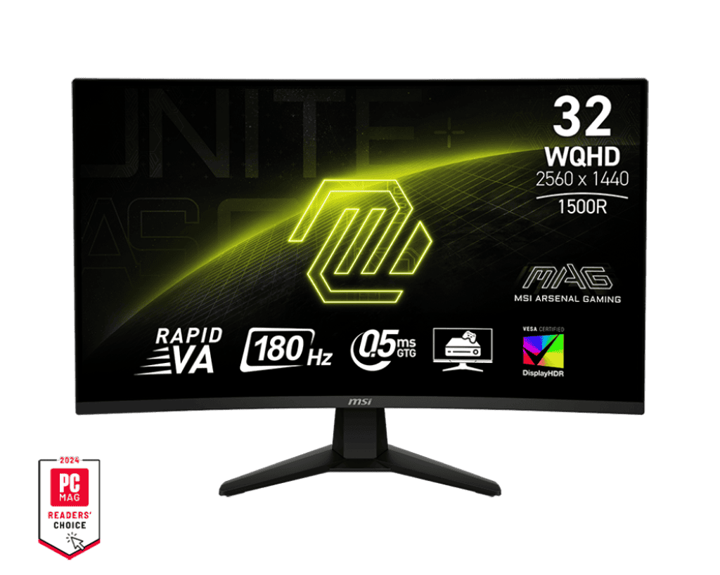 MSI MAG 32CQ6F 32” QHD 180Hz Curved Gaming Monitor
