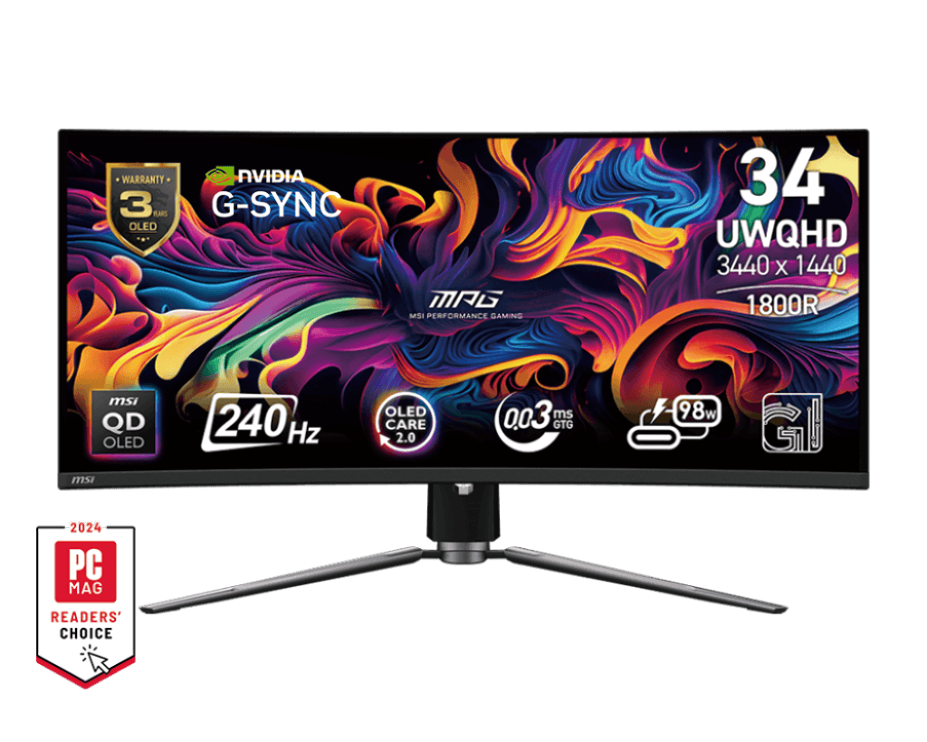MSI MPG 341CQPX QD-OLED 34" UWQHD 240Hz Gaming Monitor