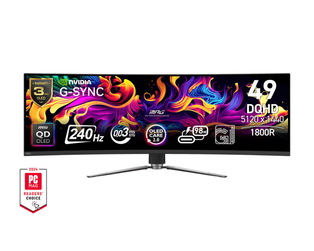 MSI MPG 491CQPX QD-OLED 49" 240Hz DQHD Curved Gaming Monitor