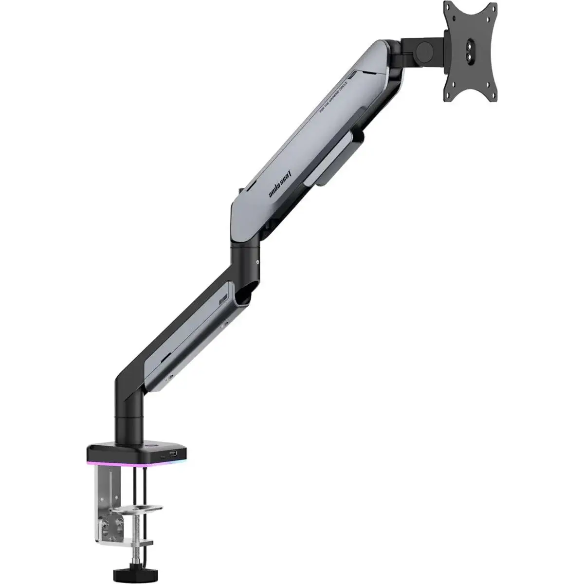 AD-W-A9X-1S-B Stealth Pro II RGB Gas Spring Single Monitor Arm – 17" to 42", Adjustable, Quick Release VESA
