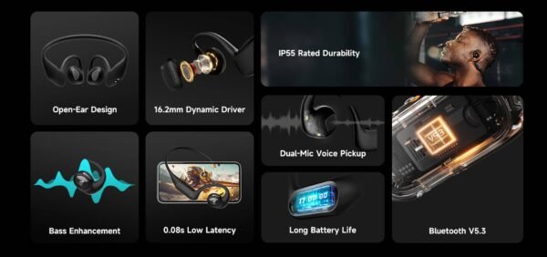 Edifier Comfo Run Wireless Neckband Earphones – IP55, 17H Playtime, Bluetooth 5.3