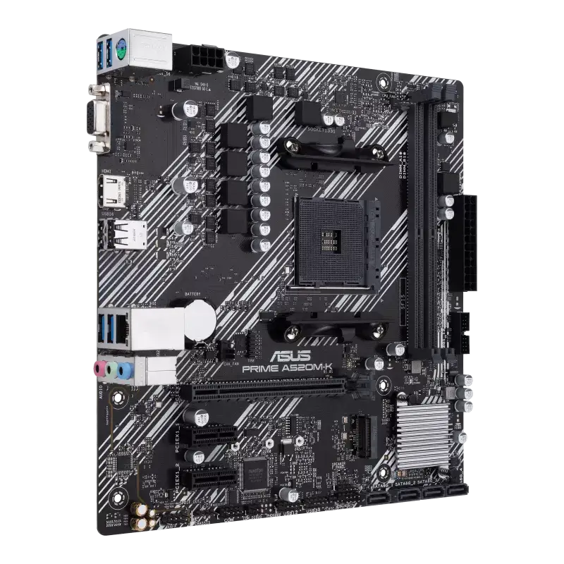 ASUS PRIME A520M-K/CSM Micro ATX Motherboard – AMD AM4 Socket, DDR4, M.2, USB 3.2, 1Gb LAN - Image 2